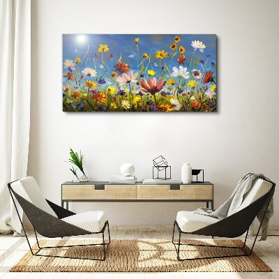 Flower landscape on a sunny day Canvas print