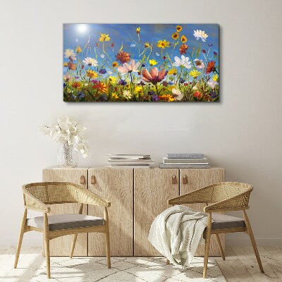 Flower landscape on a sunny day Canvas print