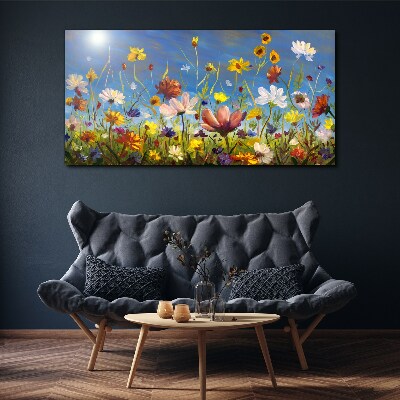 Flower landscape on a sunny day Canvas print