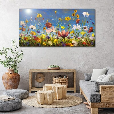Flower landscape on a sunny day Canvas print