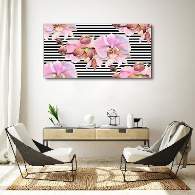 Orchid flower strips Canvas print