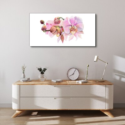 Watercolor orchid flower Canvas print