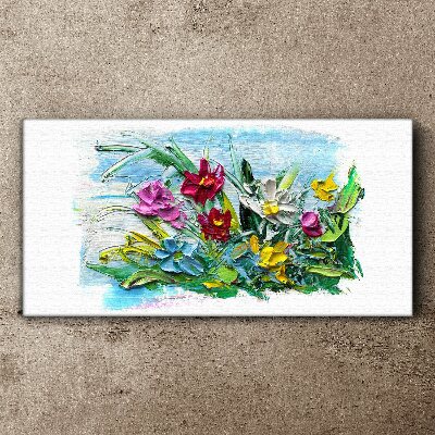 A floral bouquet in intense colors Canvas print