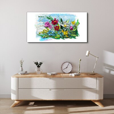 A floral bouquet in intense colors Canvas print