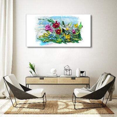 A floral bouquet in intense colors Canvas print