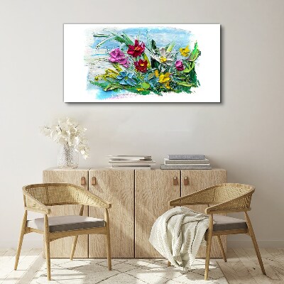 A floral bouquet in intense colors Canvas print