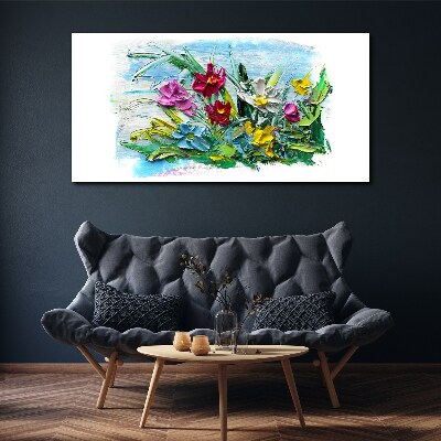 A floral bouquet in intense colors Canvas print