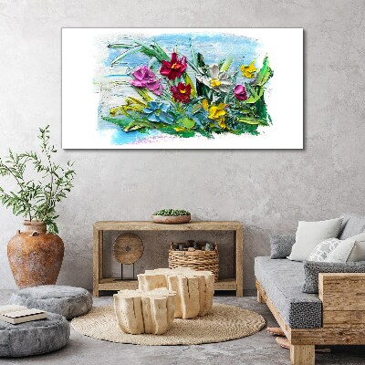 A floral bouquet in intense colors Canvas print