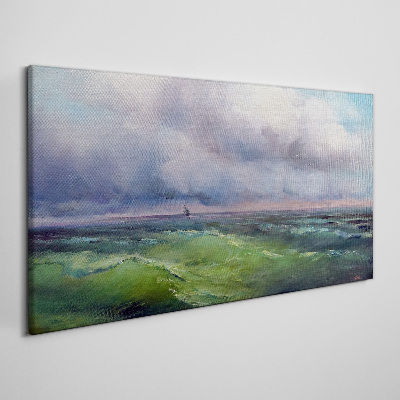 Waves under stormy skies Canvas print