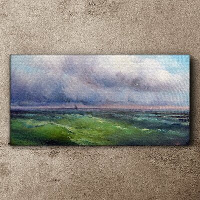 Waves under stormy skies Canvas print