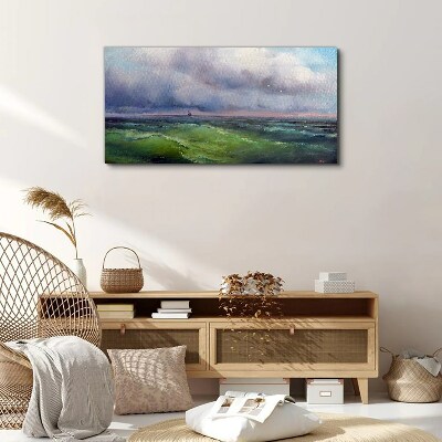 Waves under stormy skies Canvas print