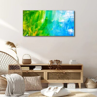 Green and blue abstraction Canvas print