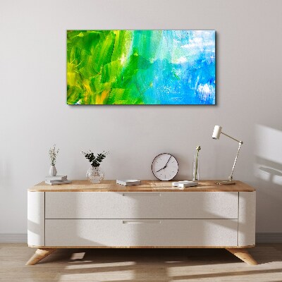 Green and blue abstraction Canvas print