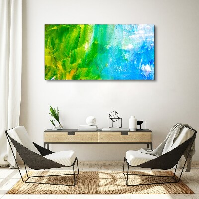 Green and blue abstraction Canvas print