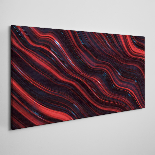 Waves of red and navy blue Canvas print