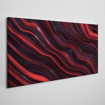 Waves of red and navy blue Canvas print