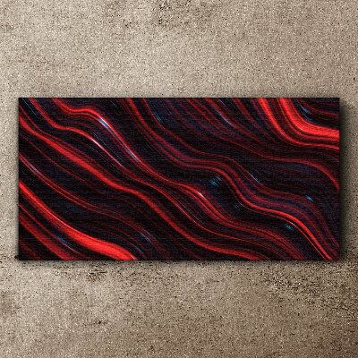 Waves of red and navy blue Canvas print