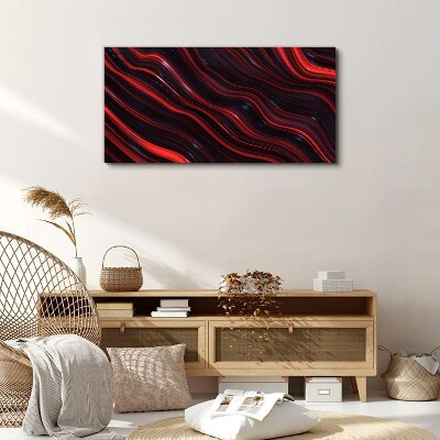 Waves of red and navy blue Canvas print
