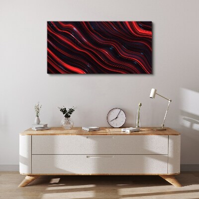 Waves of red and navy blue Canvas print