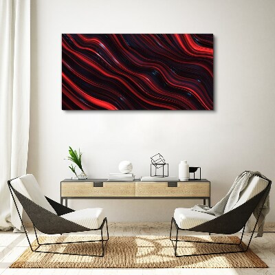 Waves of red and navy blue Canvas print