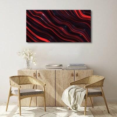 Waves of red and navy blue Canvas print