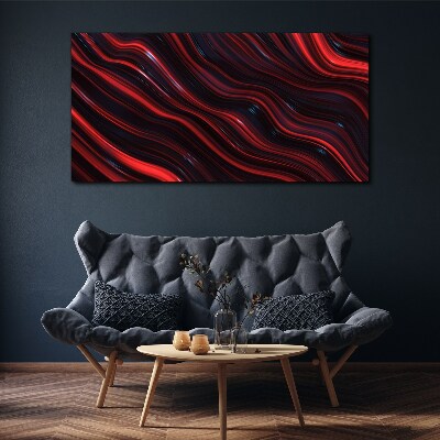 Waves of red and navy blue Canvas print