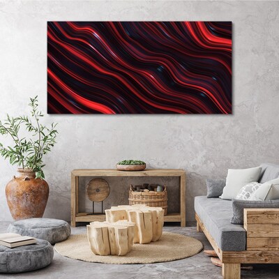 Waves of red and navy blue Canvas print