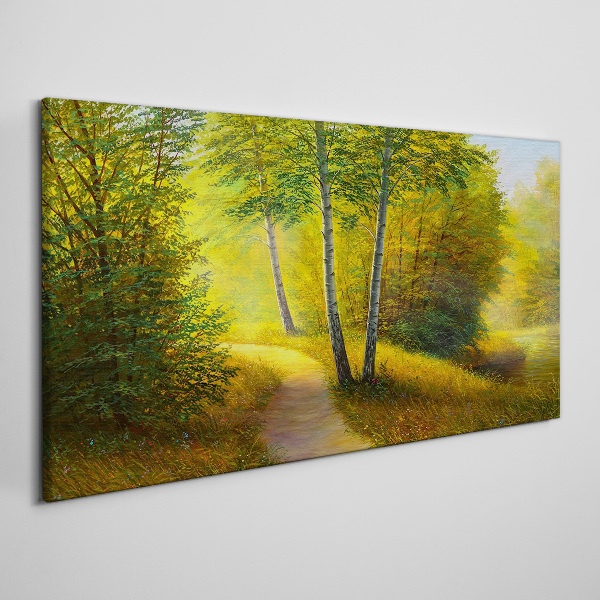 Golden forest in the sunlight Canvas print