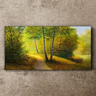 Golden forest in the sunlight Canvas print