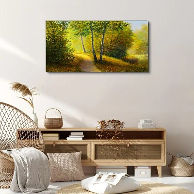 Golden forest in the sunlight Canvas print