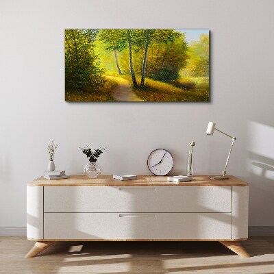 Golden forest in the sunlight Canvas print