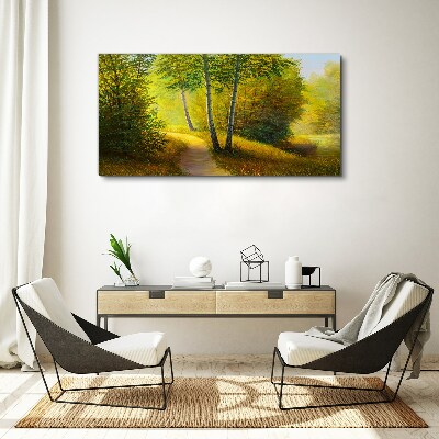 Golden forest in the sunlight Canvas print