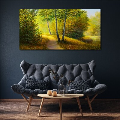 Golden forest in the sunlight Canvas print