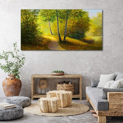 Golden forest in the sunlight Canvas print