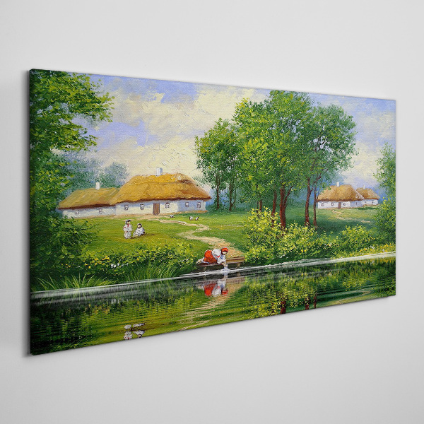 Peaceful rural landscape by the water Canvas print