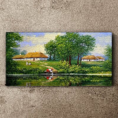 Peaceful rural landscape by the water Canvas print