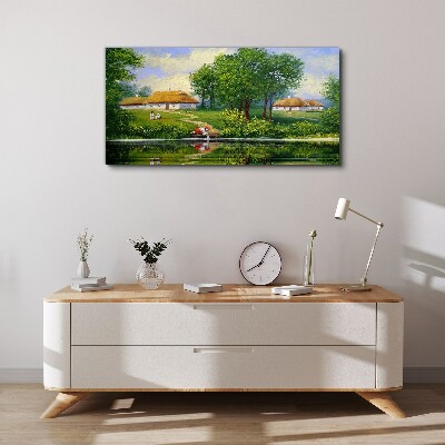 Peaceful rural landscape by the water Canvas print