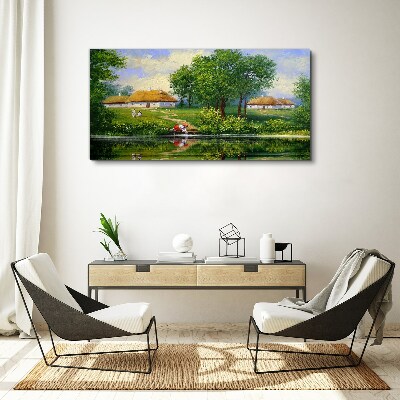 Peaceful rural landscape by the water Canvas print