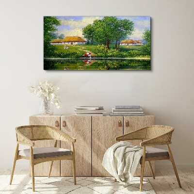 Peaceful rural landscape by the water Canvas print