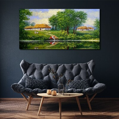 Peaceful rural landscape by the water Canvas print