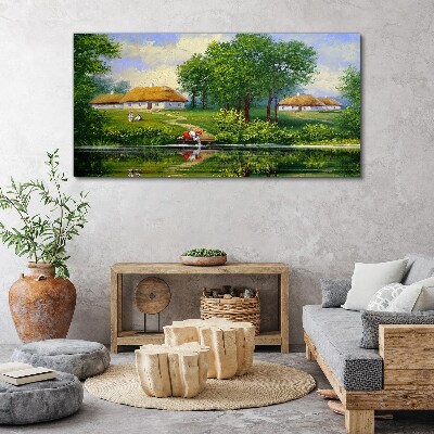 Peaceful rural landscape by the water Canvas print