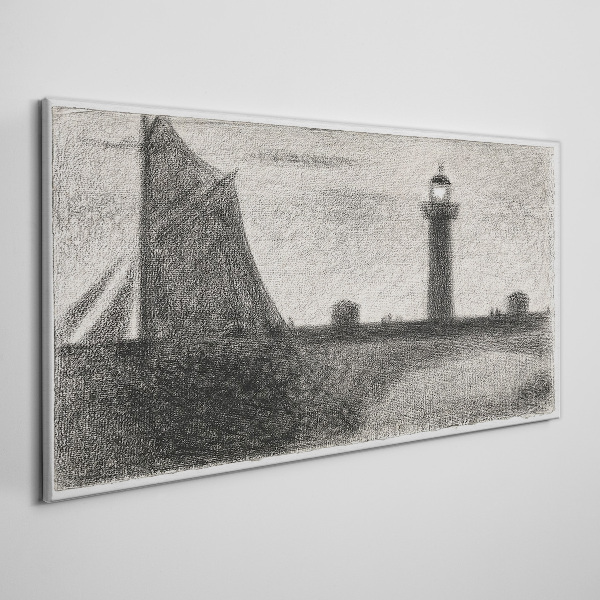 Lighthouse in a monochromatic setting Canvas print