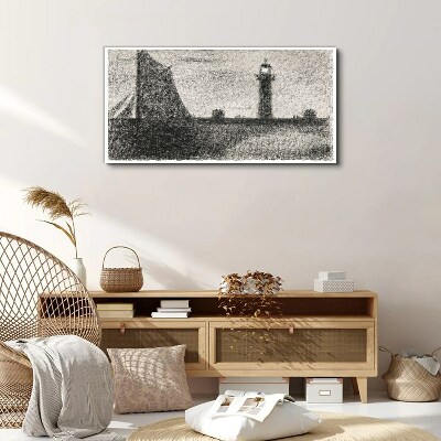 Lighthouse in a monochromatic setting Canvas print