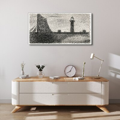 Lighthouse in a monochromatic setting Canvas print