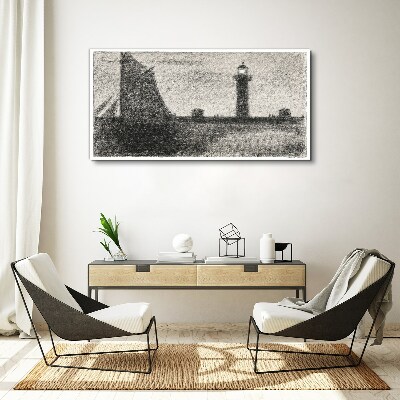 Lighthouse in a monochromatic setting Canvas print