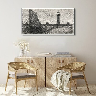 Lighthouse in a monochromatic setting Canvas print