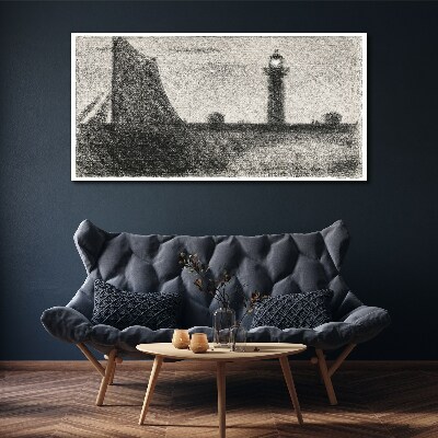 Lighthouse in a monochromatic setting Canvas print