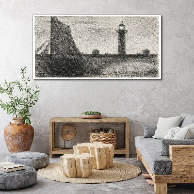 Lighthouse in a monochromatic setting Canvas print