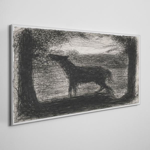 Shadow of a horse in the forest Canvas print