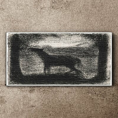 Shadow of a horse in the forest Canvas print